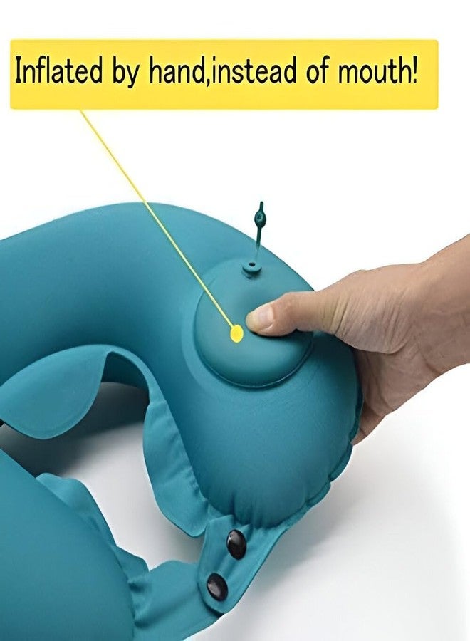 KESRINPLUS Button Travel Neck Pillow - Portable Push Type Automatic Inflatable U-Shaped Pillow for Comfortable Travel - Image 4